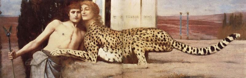 Fernand Khnopff The Caresses china oil painting image